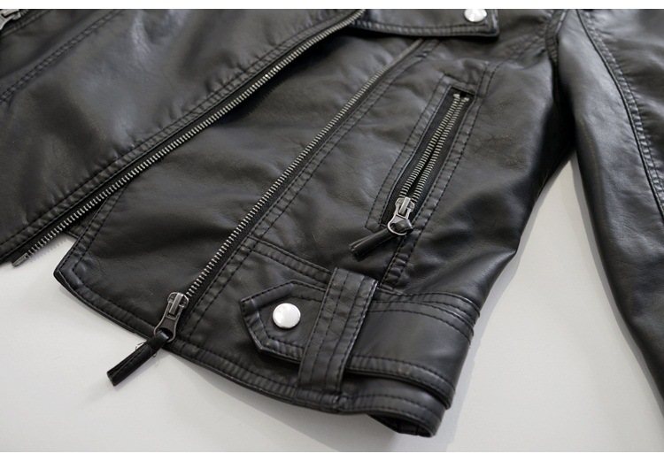 Leather Jacket for Women 2025 Spring & Fall New Korean Style Motorcycle Pu Suit Slim Short Washed Leather Jacket Winter Small Outwear Trendy