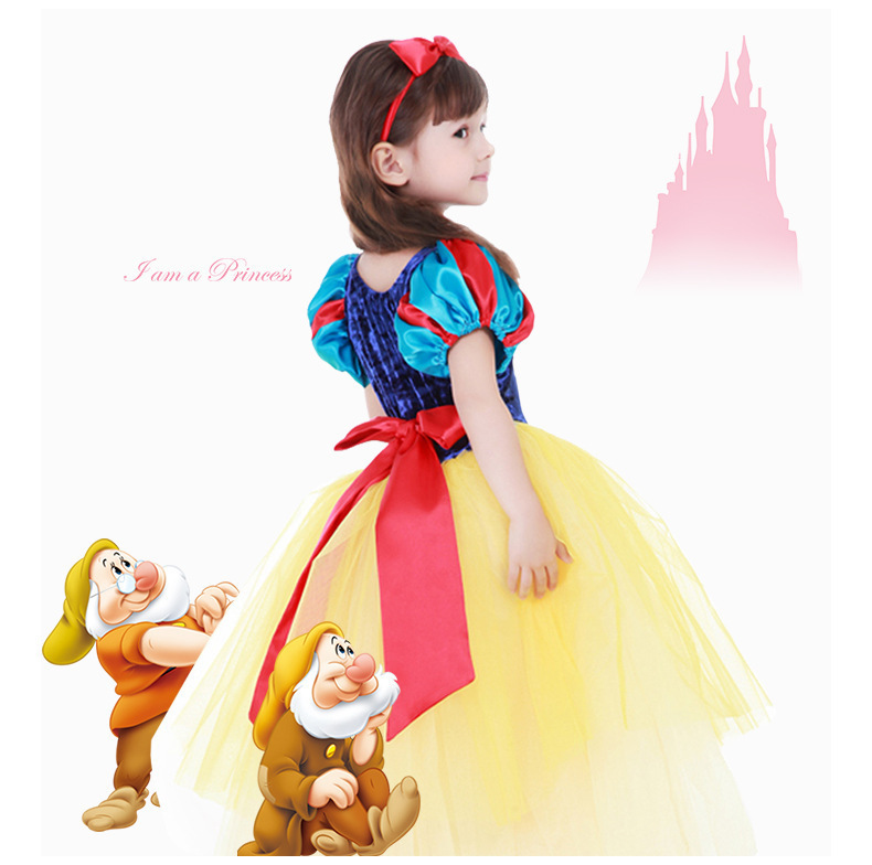 New 2019 Children's Halloween Snow White Dress Small and Medium-sized Girls Dress Children's Performance Clothing Canopy Skirt