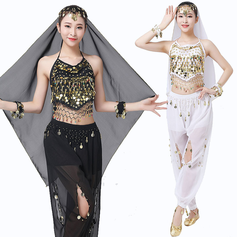 Sequin Tassel Dance Clothes, Belly Dance Clothes, Indian Dance Clothes, Stage Performance Clothes, Sequined Party Dance Clothes