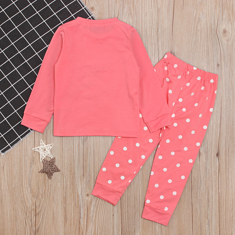 Children's European and American Spring and Autum Christmas Style Girls' Long-sleeved Cartoon Pattern Tops + Pants Two-piece Set Kidsren's Clothing ins