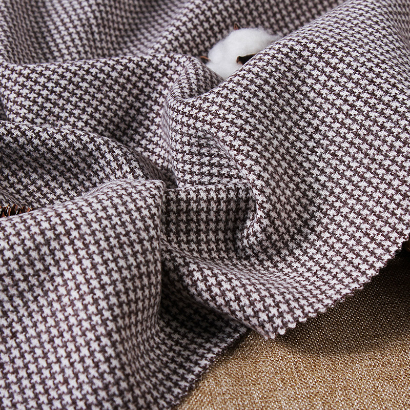 Autumn and Winter New Houndstooth Woolen Fabric Coat Skirt Suit Jacket Clothing Fabric Slub Woolen