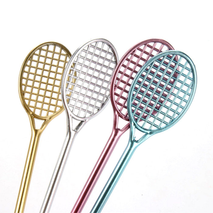 Creative simulation badminton racket gel pen plastic tennis racket pen shape mini sports gift souvenir prizes