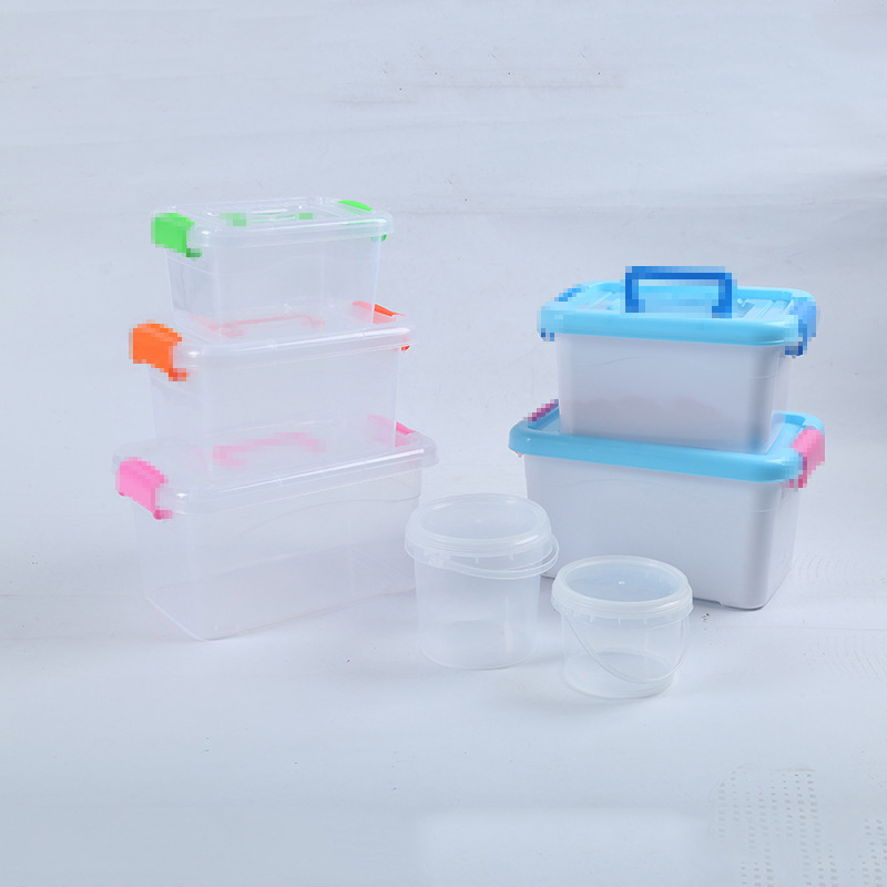 Многофункциональная пластиковая портативная коробка для хранения, для детских игрушек, с крышкой и ручкой
