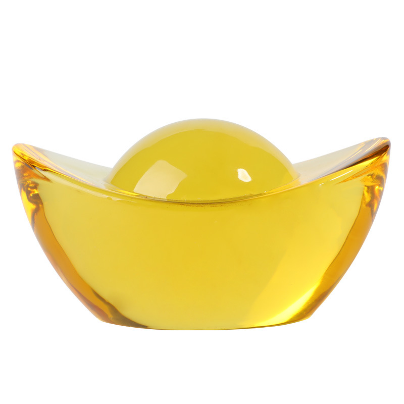 Crystal ingot ornaments size gold crafts put brass rice jar living room opening gifts home decoration