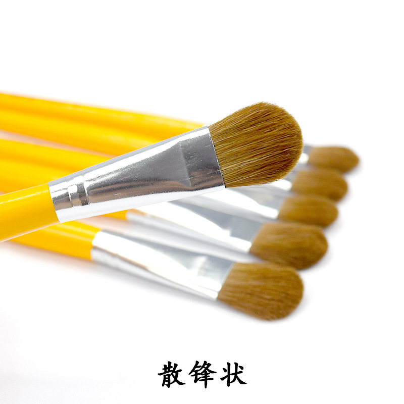 Langhao Water Chalk Wooden Oil Paint Brush Set Art Wholesale Cultural Supplies Children's Acrylic Gouache Oil Painting