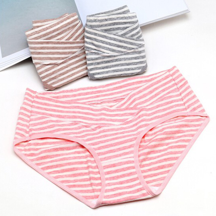 Оптовая продажа низких дышащих треугольных хлопковых трусиков для беременных большого размера 4 упаковки
