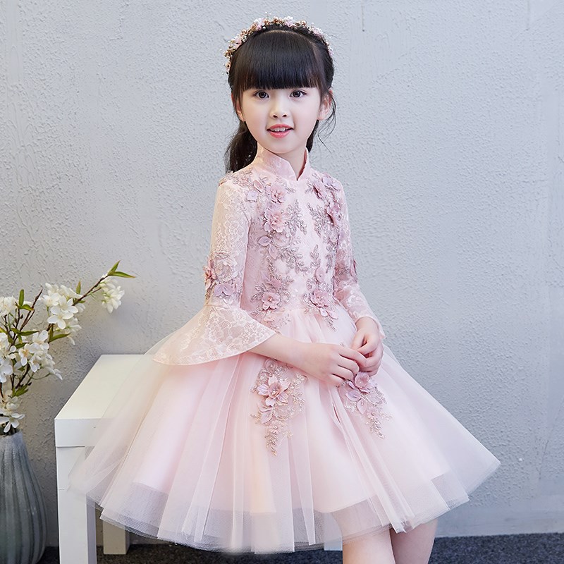 Girls' Princess Dress Girls' Piano Costume Host Children's Wedding Dress Flower Children's Puffy Yarn Birthday Evening Dress
