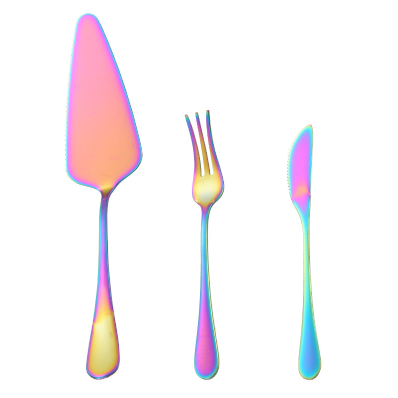 Factory direct baking tools with teeth pizza shovel spot stainless steel cake cheese shovel moon cake knife fruit fork