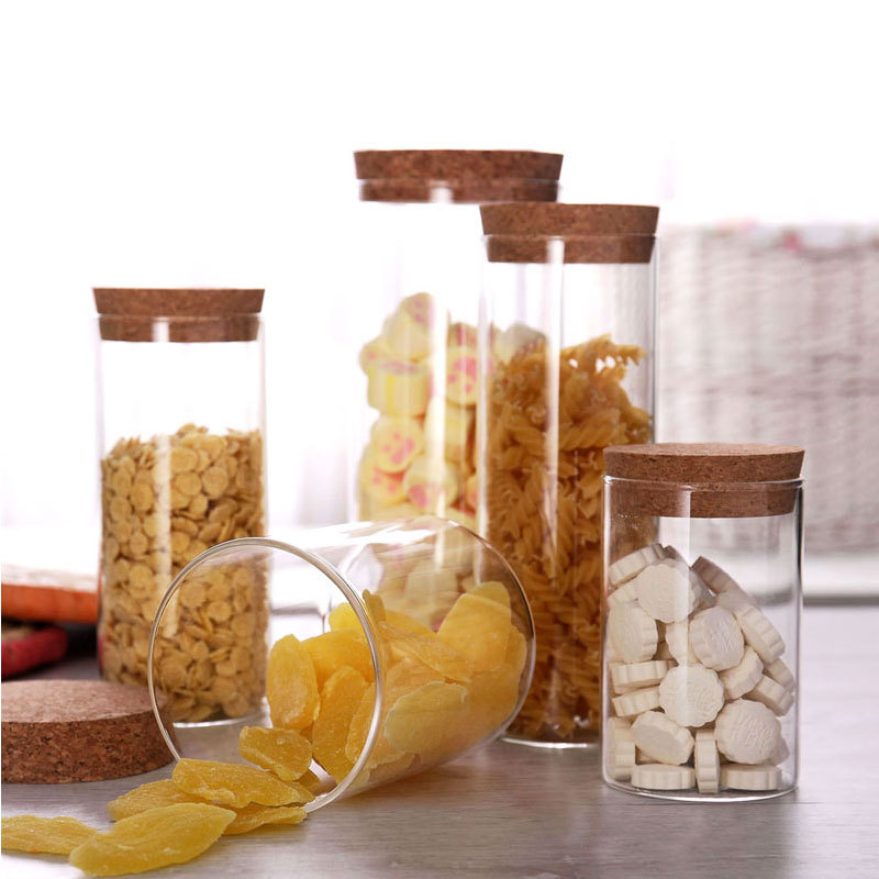 Wholesale Cork Glass Sealed Jar Glass Storage Jar Straight Tea Jar Micro Landscape Eco Bottle Moss Bottle