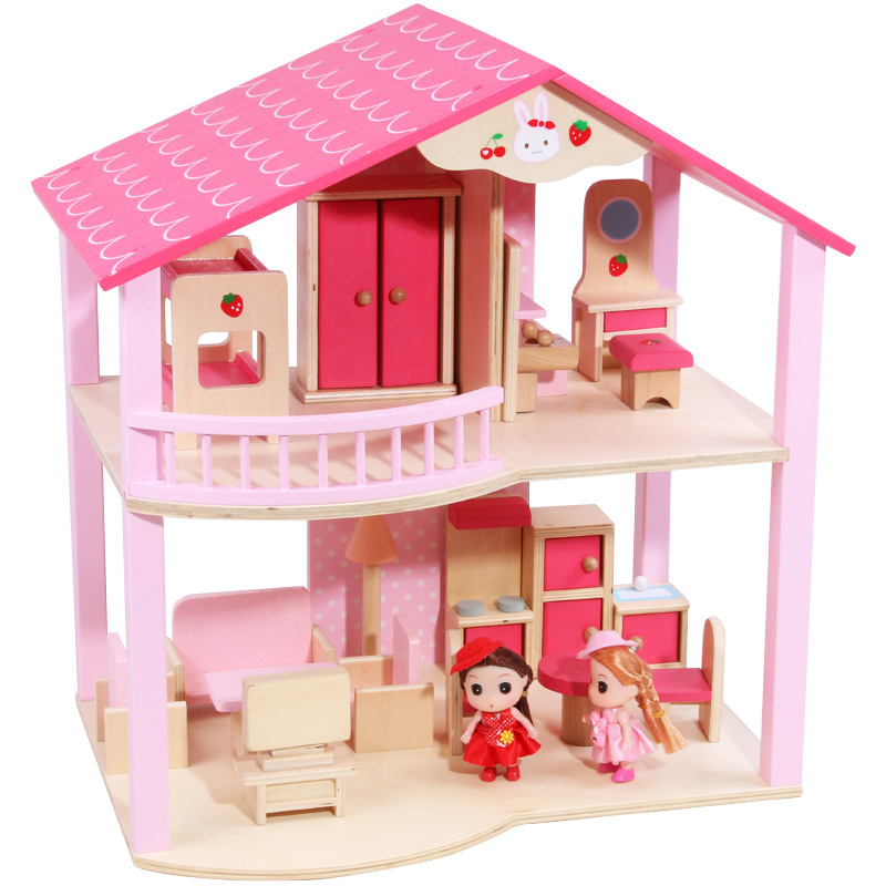 diy Wooden Doll House Toy House Girl Play House Villa Simulation Furniture Girl 3-6 Years Old Birthday Gift