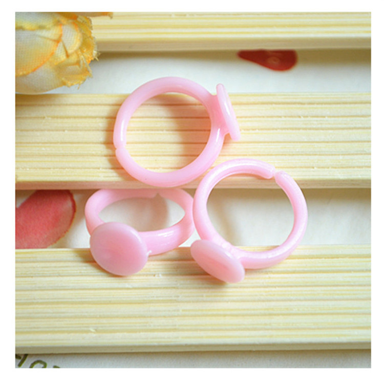 diy children's ring base family handmade materials pink diy plastic ring resin jewelry accessories