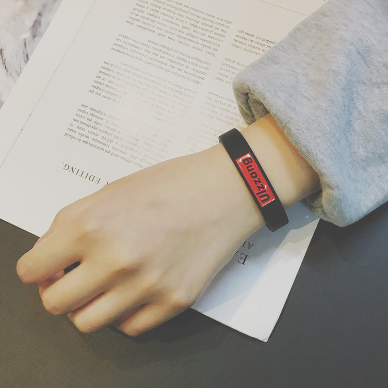 European and American Trendy Brand Sports Men's and Women's Silicone Basketball Bracelets Energy Stylish Simple Student Ulzzang Letter Couple