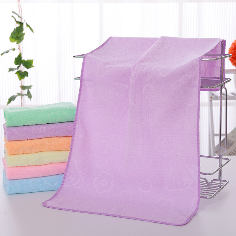 Оптовая продажа фабрики, тисненное полотенце в виде медведя 75*35, впитывающее, быстрое высыхание, маленькое волокно, подарочное полотенце