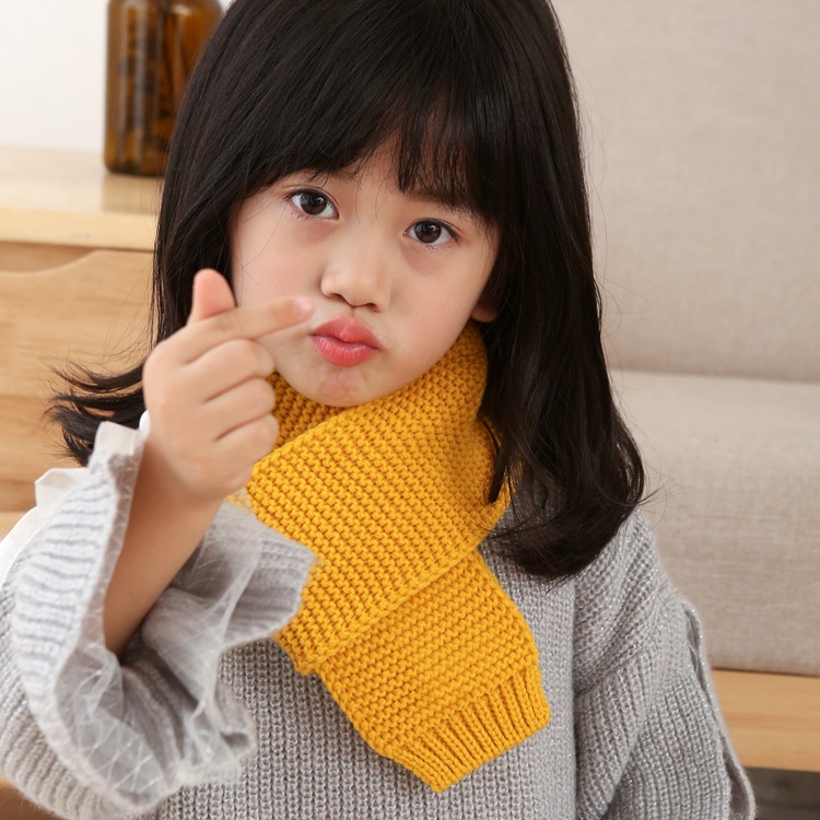 Cross-Border European and American Korean Style Scarf for Women to Heattech in Winter, Men's Woolen Knitted Baby Parent-Child Scarf, Children's Front and Back Stitch