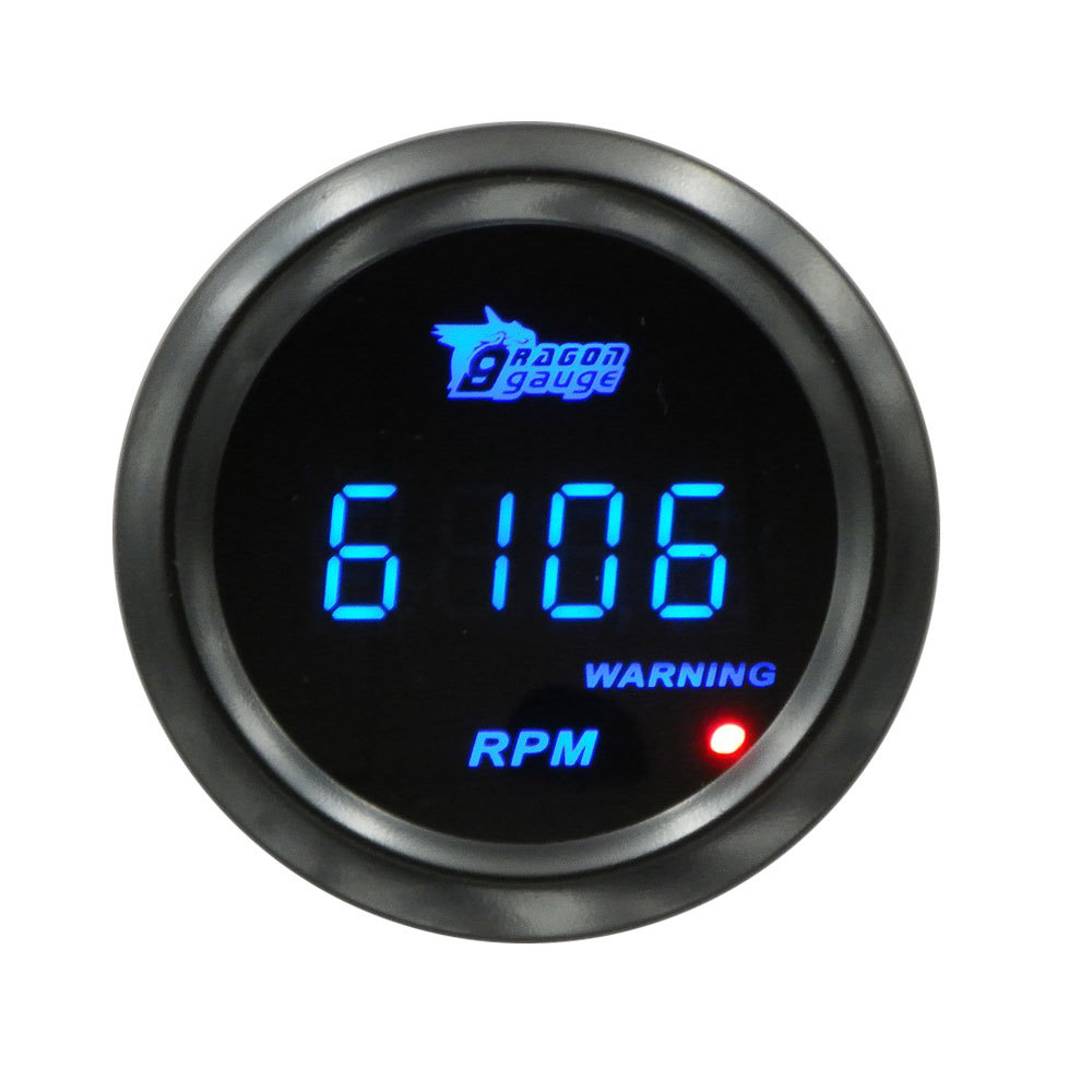 52mm car modified instrument blue light digital display Speed Booster Water temperature oil temperature oil pressure voltmeter