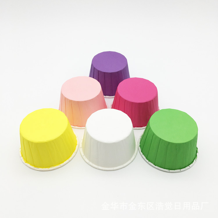 Cake Paper Cup in Stock, Pure Color Series Rolled Mouth Cup, Oil-Proof and Waterproof Baking Cup, High Temperature Resistant Muffin Cup