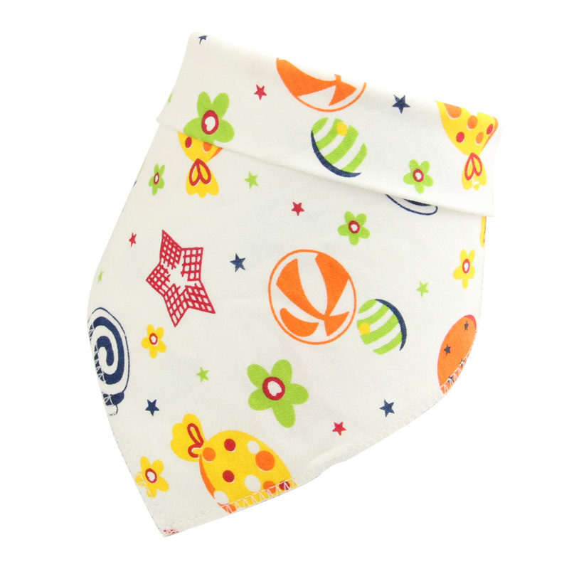 New baby saliva towel baby triangle cotton newborn double snap button bib children's scarf can be customized
