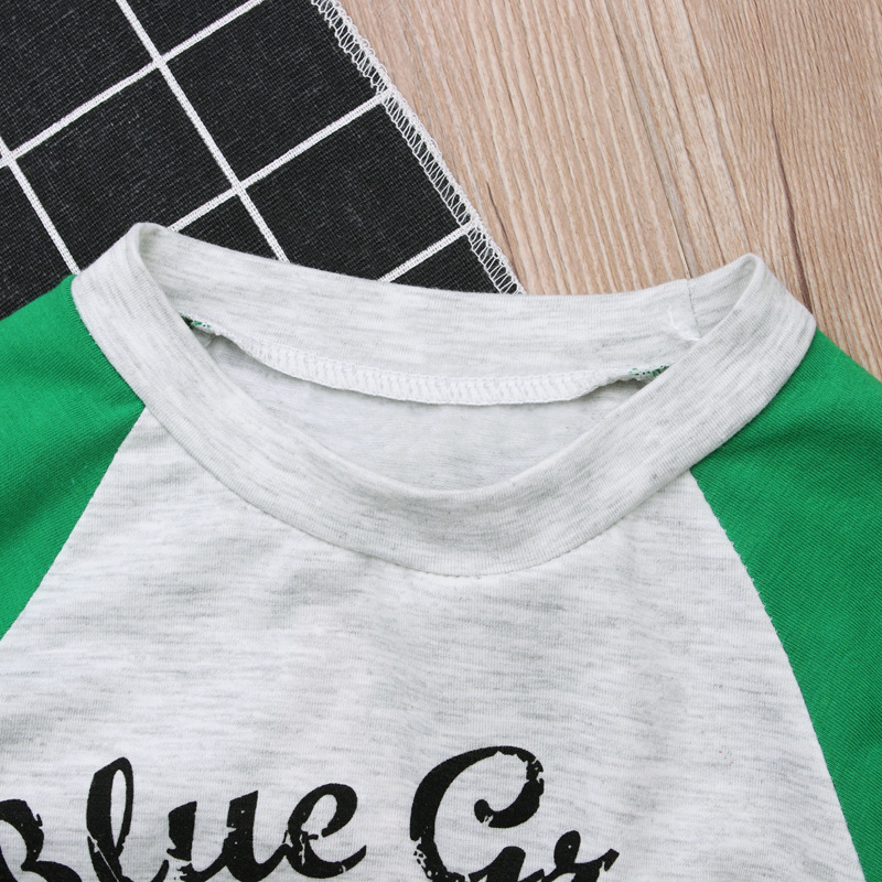 Children's European and American Spring and AuTum Boys' Dinosaur LeTTer Long-sleeved T-shirTs + PanTs Two-piece SeT Home CloThes Kidsren's CloThing ins