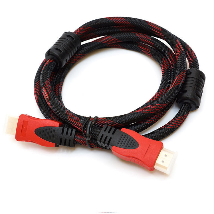 in stock HDMI Cable 1.4 Edition 1080P Set Top Box hdmi hd line 3 m Two-color Textile Net Double Ring Cable