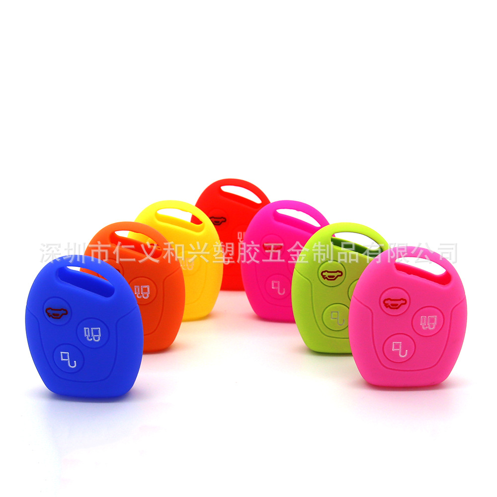 Suitable for Ford new generation Quanshun car silicone key case lock key protective case straight plate three keys