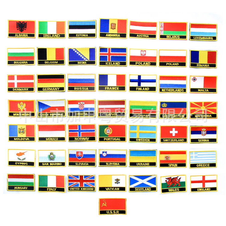 Нашивка с вышивкой флага Европы, Германии, Франции, велькро, наклейка для сумки