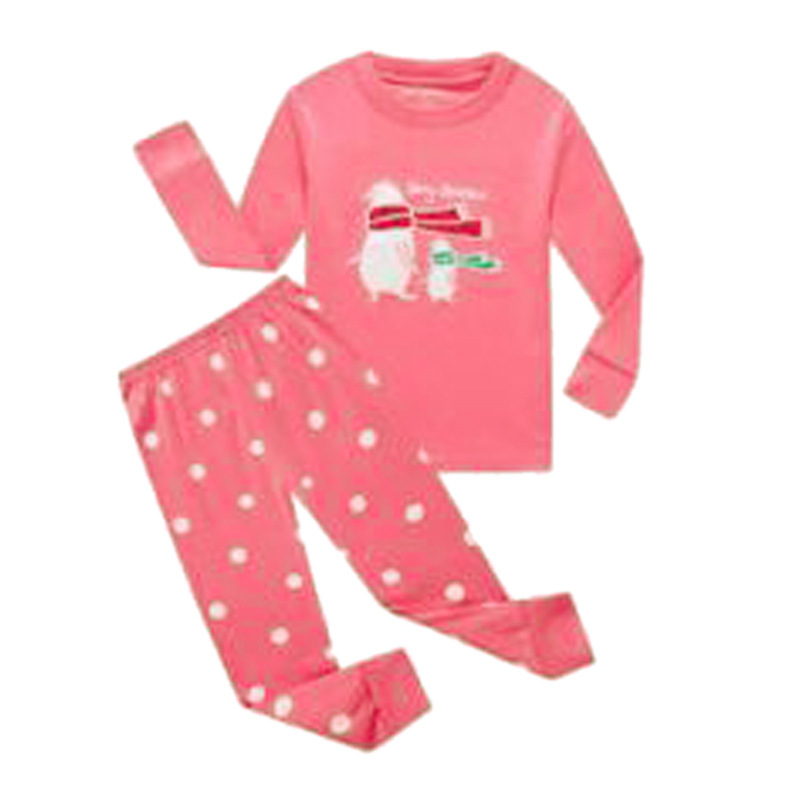 Детская одежда в европейском и американском стиле, весенне-осенние пижамы для девочек, длинные рукава, мультяшный принт, комплект одежды