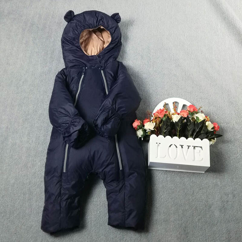 New Children's Clothing White Duck down Hooded Romper Baby with Shoe Cover down Jacket Six Colors in Stock Drop Shipping