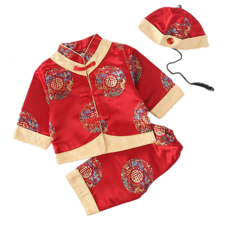 Baby Tang Suit Male Baby Grab Week Dress Baby Hundred Days Full Moon Children Hanfu Female Birthday Clothes Set