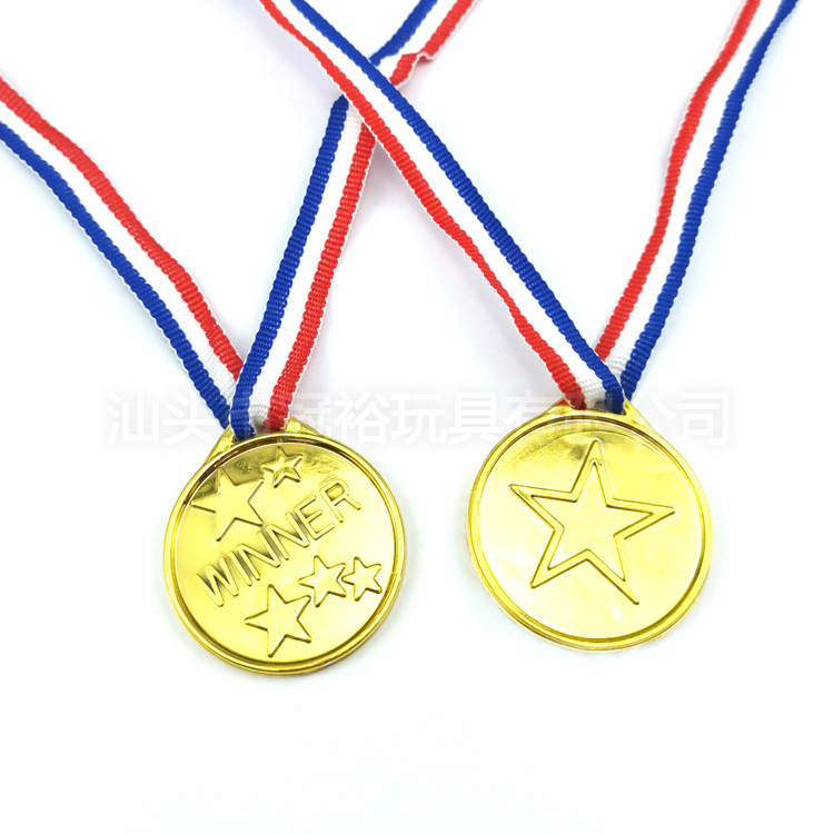 Amazon Blast Games Awards Mini Toy Party Gifts Small Toys Plated Plastic Medal Gold