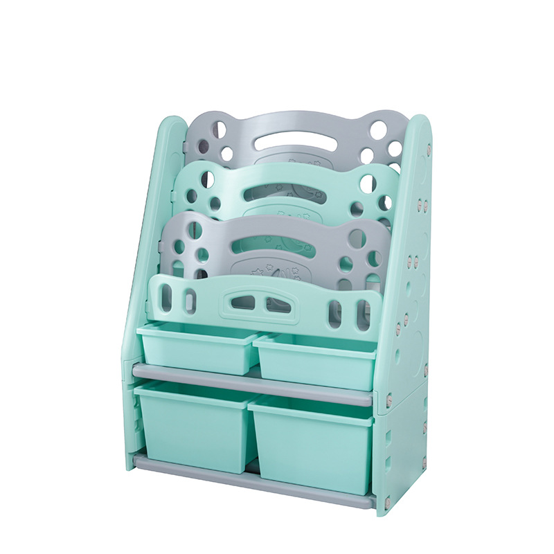 Origin supply children's bookshelf household cartoon simple bookcase large capacity plastic toy book picture book storage rack