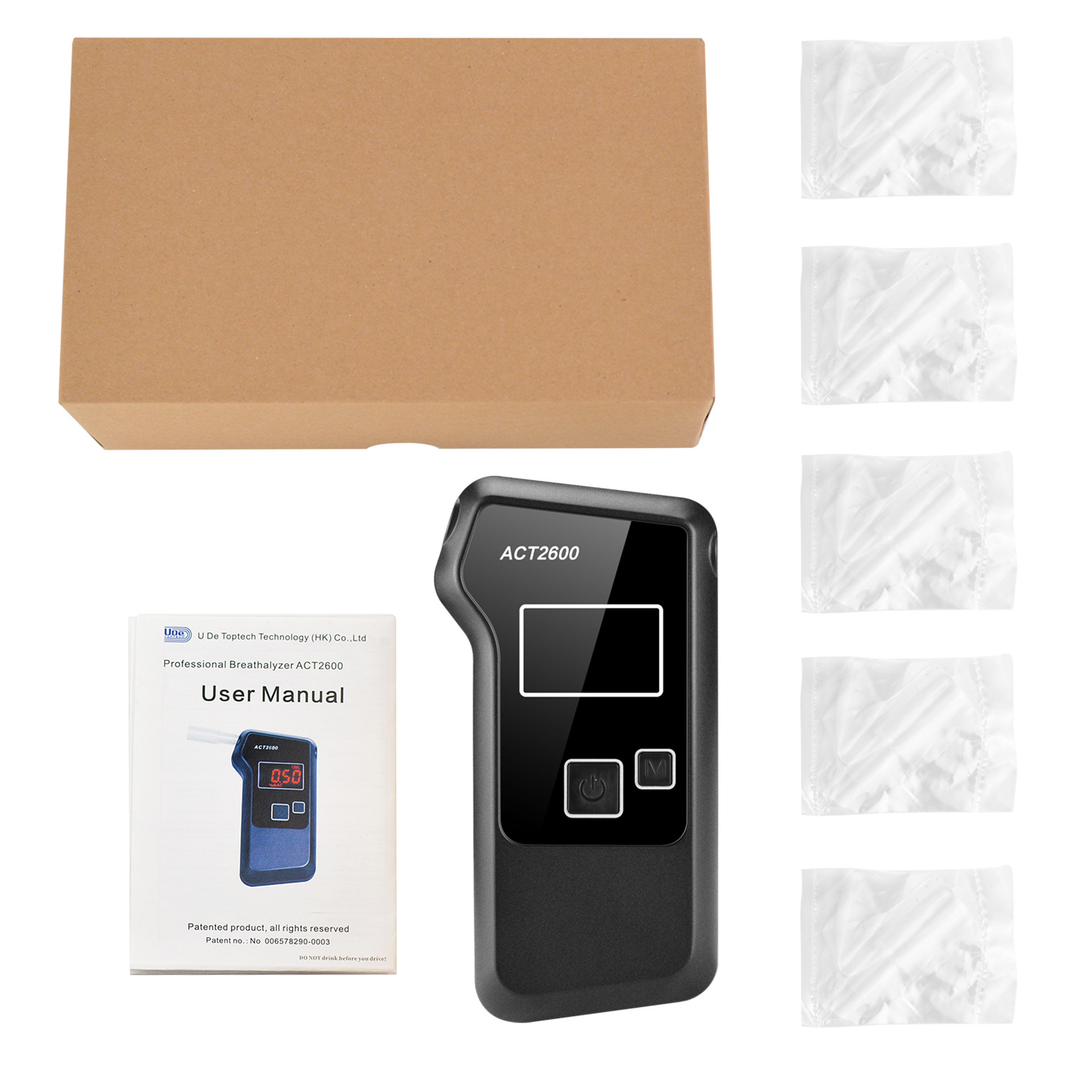 Alcohol Tester High Precision Blowing Portable Drunk Driving Ornaments Alcohol Tester ACT2600