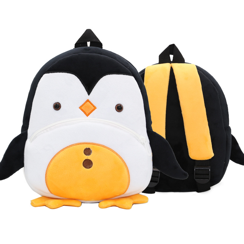 Cartoon animal Penguin Children's schoolbag backpack plush children's backpack Mobile 2-4 years old early education bag