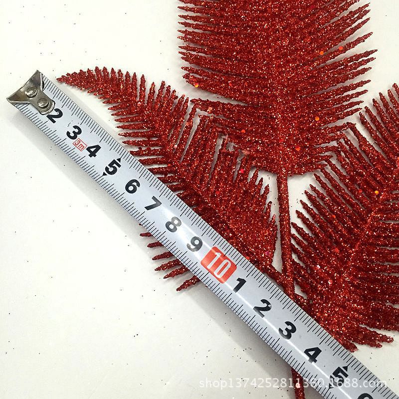 Artificial flower plastic leaf 3 Phoenix leaf gold powder leaf magic color series Christmas flower series