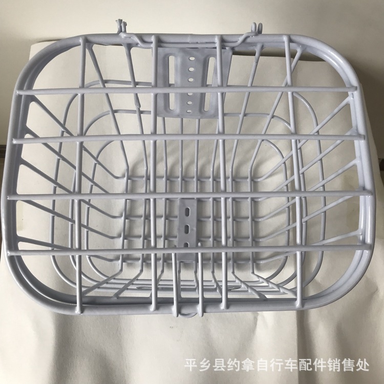 All-metal tube electric car basket car basket white front basket electric car accessories front and rear hanging decorative basket