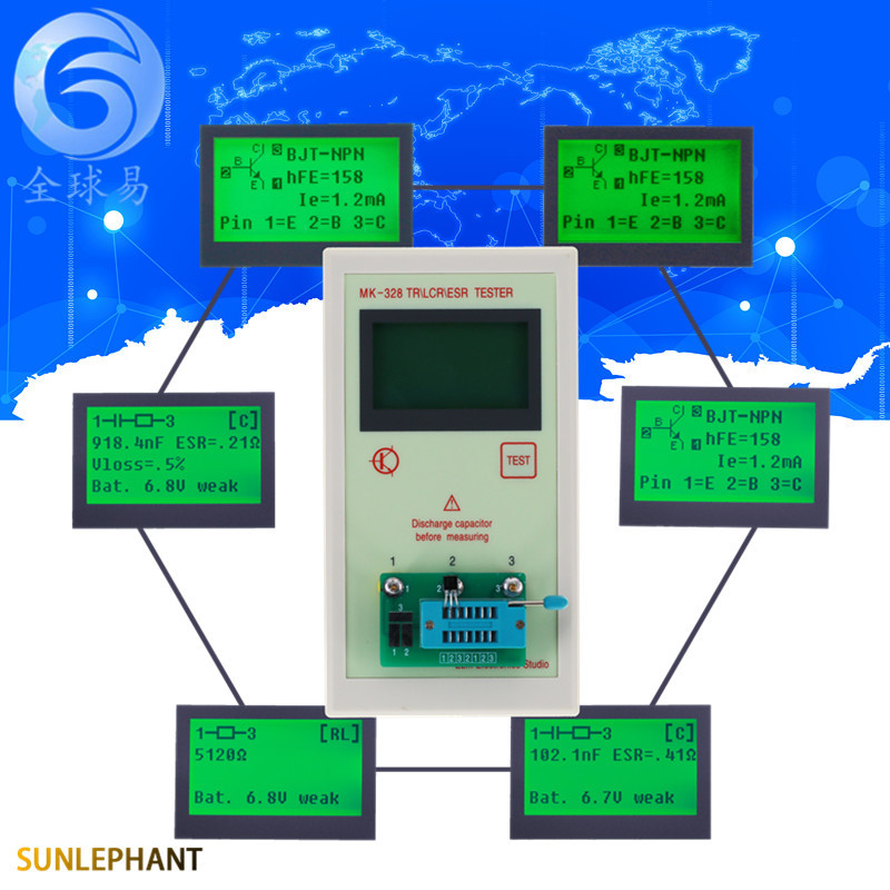 MK-328 multi-function Transistor tester MK328 upgraded handheld capacitance Resistance Tester