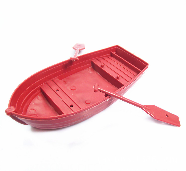 Red Farm accessories four-piece double-paddle boat farm cottage windmill feed trough model boat scene decoration