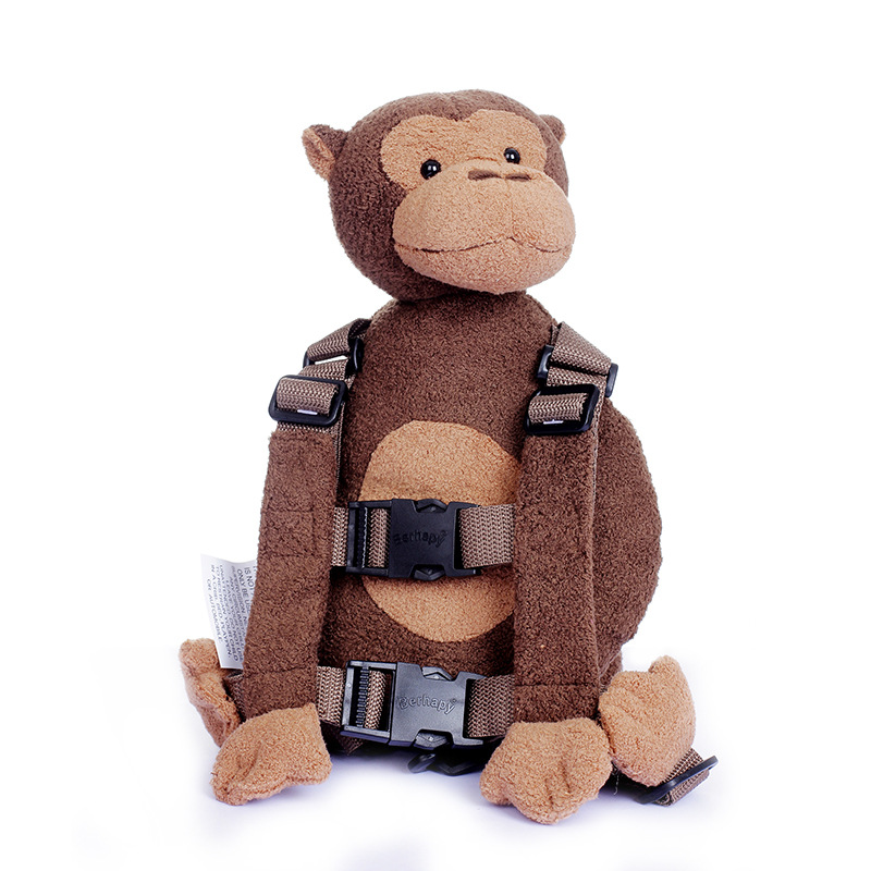 Pearl velvet monkey backpack simple cartoon cute children's backpack Pearl velvet monkey backpack children's backpack