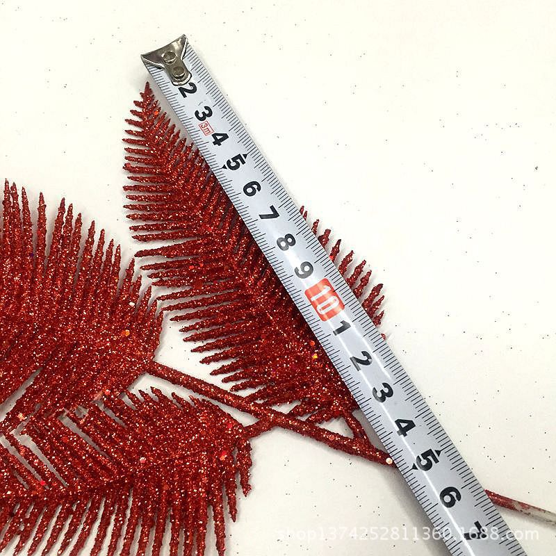 Artificial flower plastic leaf 3 Phoenix leaf gold powder leaf magic color series Christmas flower series
