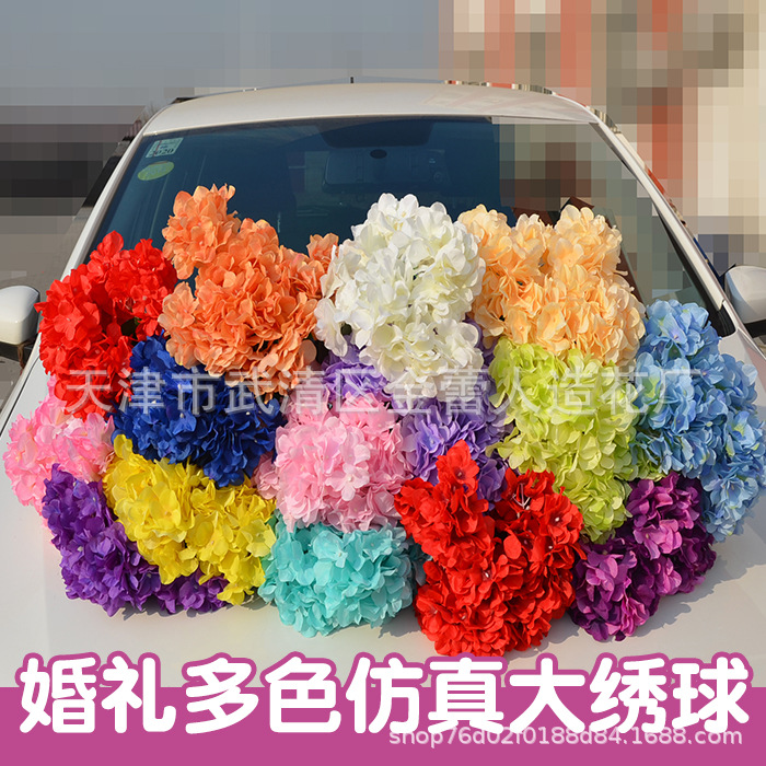 Большая 6-головая имитация цветка гортензии, свадебная имитация цветка, шелковый цветок, арка, дорожный указатель, домашний декор, имитация цветка