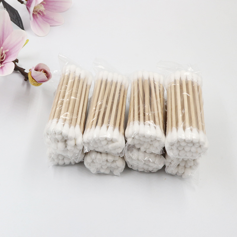 Advanced Hygienic Cotton Stick Double-headed Wooden Stick Hygienic Cotton Stick Cosmetic Stick Ears Makeup Remover Cotton Stick Discount