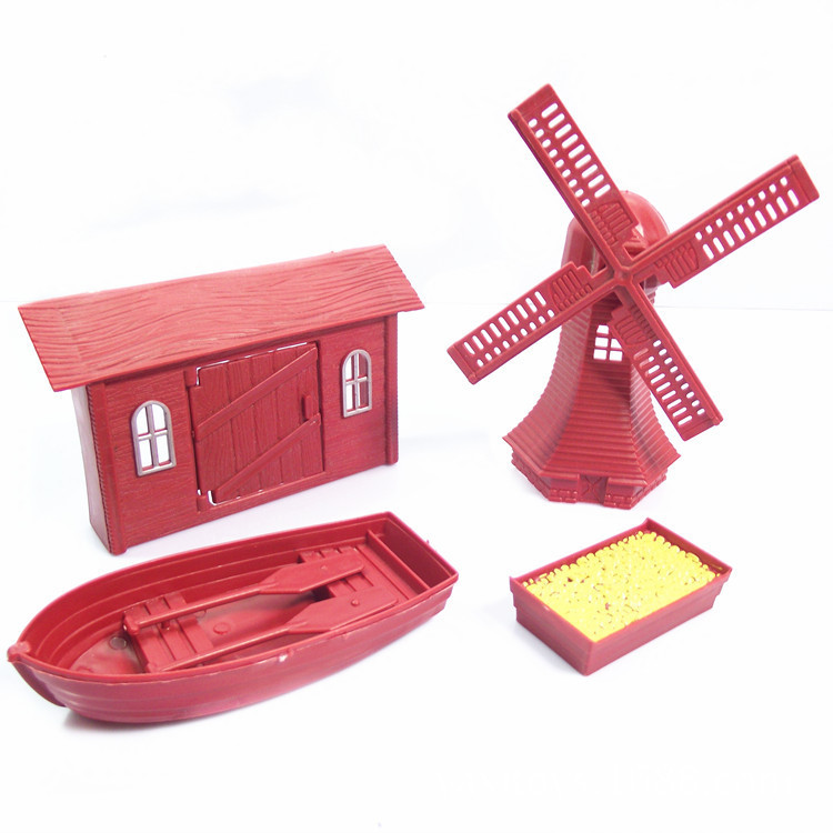 Аксессуары для фермерского хозяйства, четырехчастная модель лодки с двойными веслами, украшение для сцены