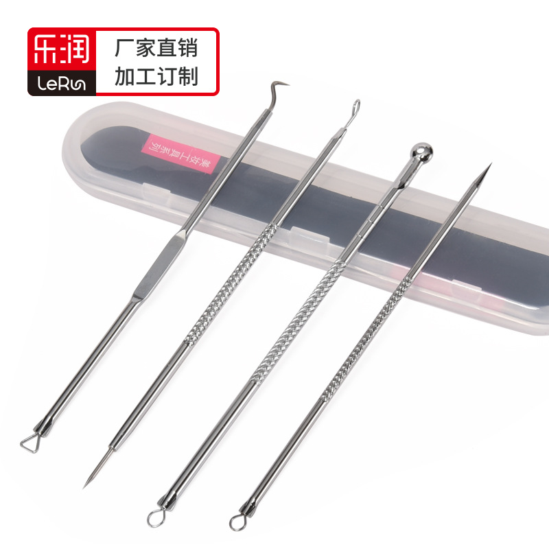 Rose gold plating acne needle blackhead needle acne needle squeeze acne 4 tools suit portable beauty tools