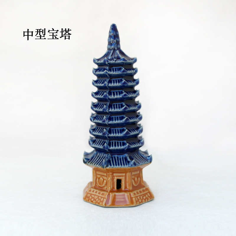 Water-absorbing stone bonsai fish tank ceramic ornaments micro-landscape rockery ornaments pagoda water ornaments