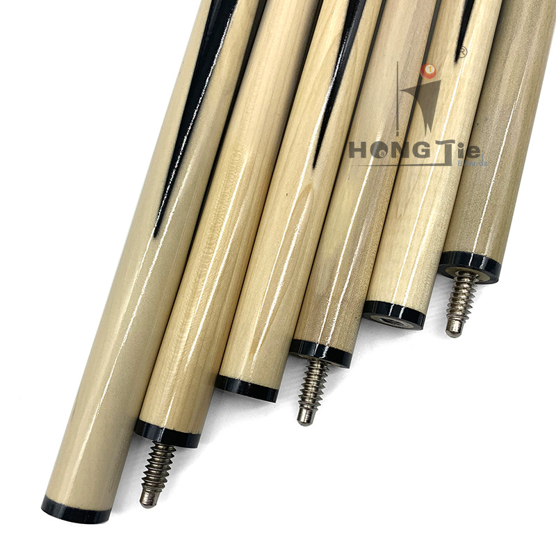Hongjie billiards factory direct workmanship fine white wood American pool cue 350g four-pointed spray paint double style