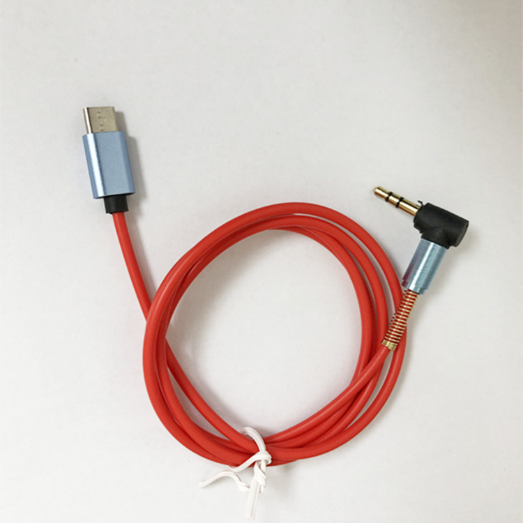 Elbow 3.5mm male to type-c earphone line AUX type-c elbow for LeTV car audio cable