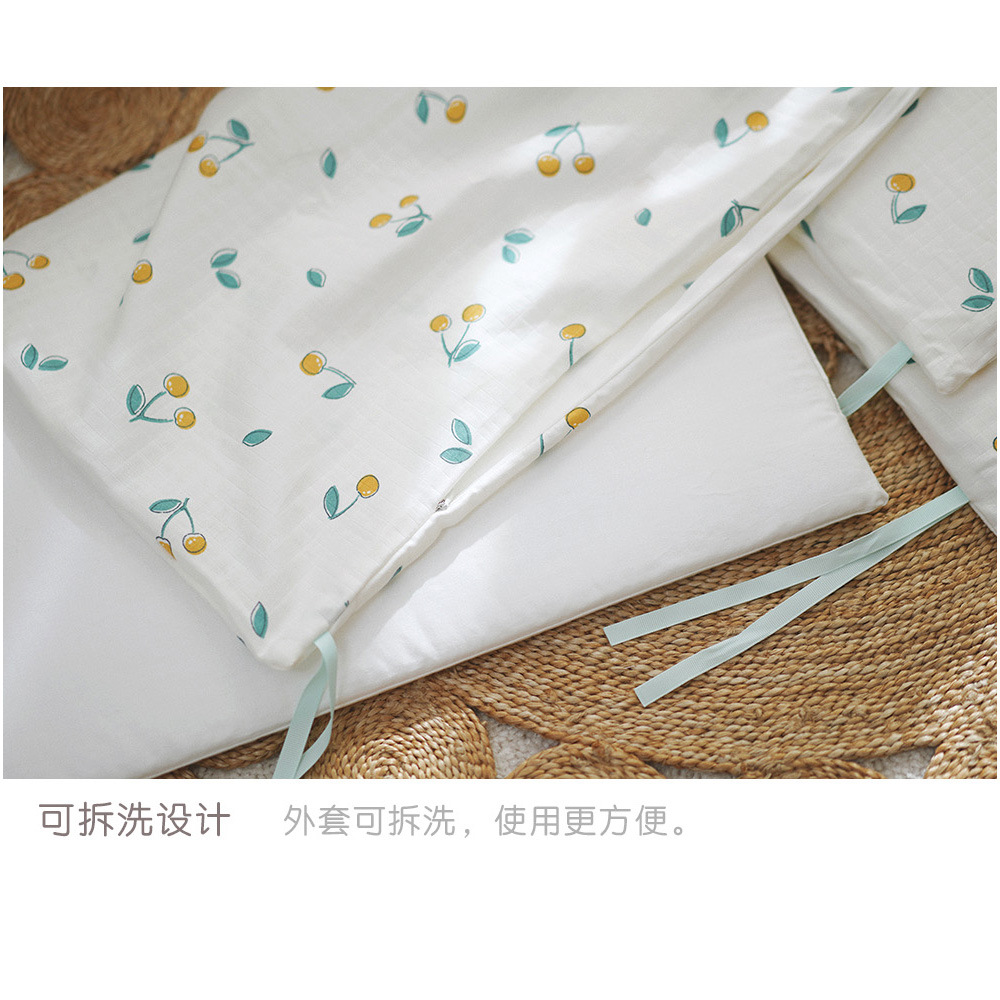 Crib Fence Pure Cotton Gauze Baby Anti-Collision Guardrail Free Combination Zoo 60*30*3 Removable and Washable