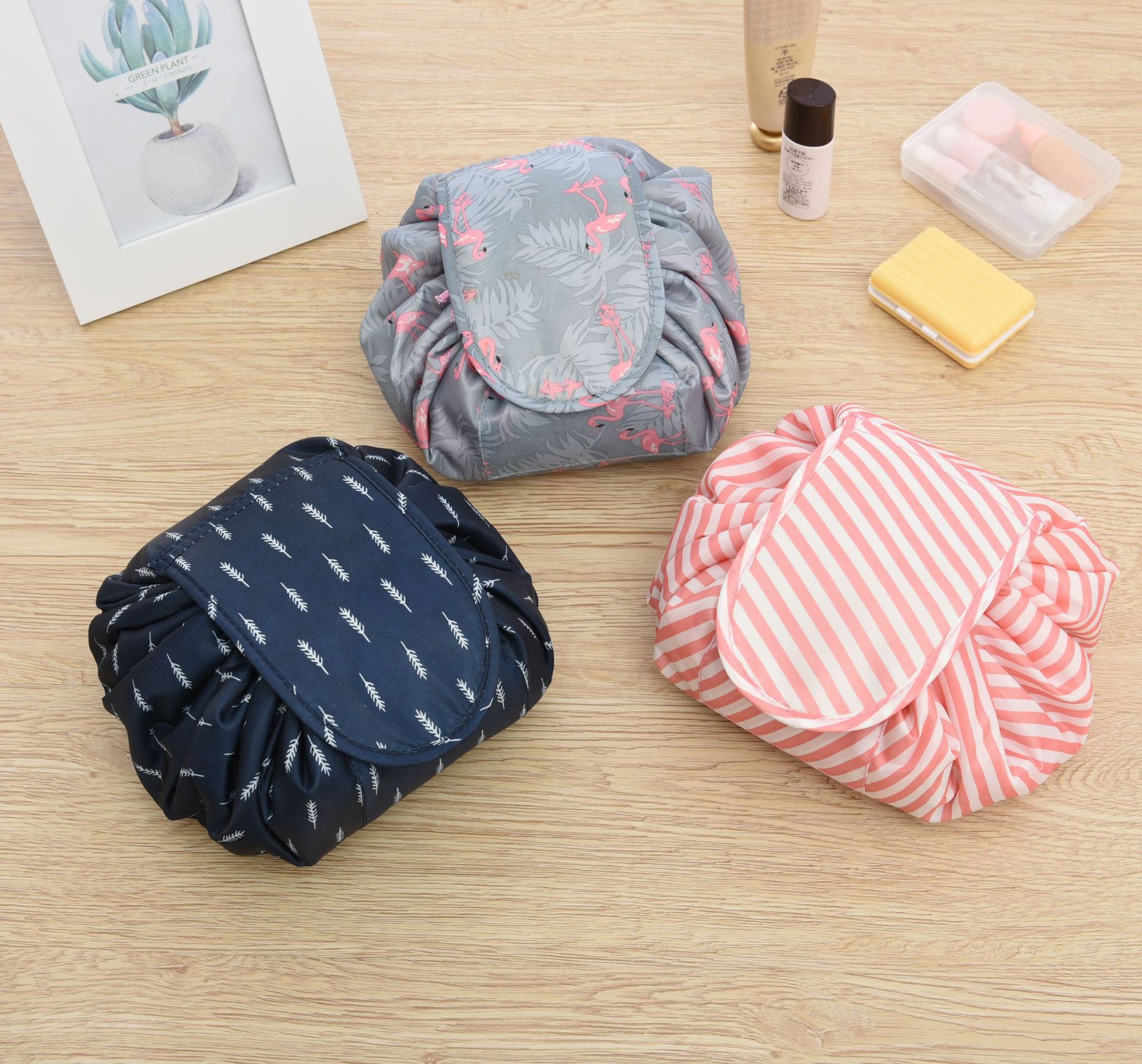 Новая большая сумка для макияжа сdrawstring, портативная, простая, для хранения