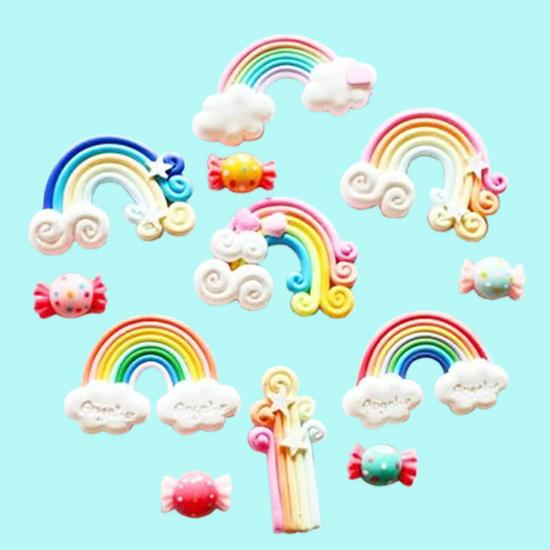 Birthday Cake Decoration Ornaments Rainbow World Package Soft Clay Cake Plug-In Cake Decoration Accessories Customization