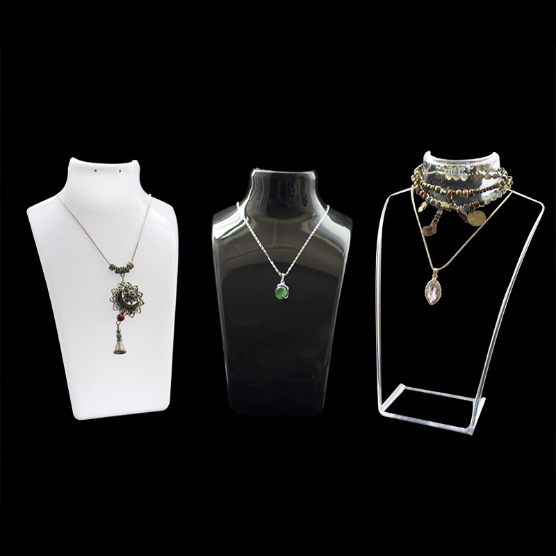 Acrylic Jewelry necklace rack neck model portrait neck pendant counter display prop holder storage rack