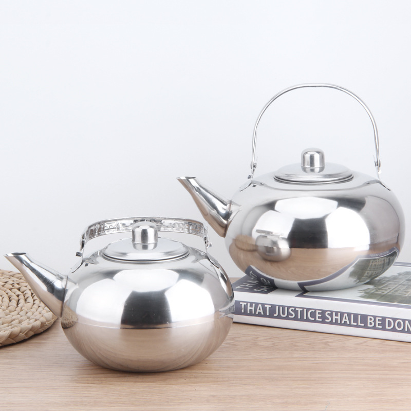 Stainless Steel Teapot with Fine Mesh Filter, Stainless Steel Kettle with Filter, Household Teapot, Little Women's Teapot